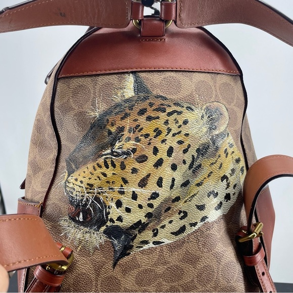 Coach Campus Backpack 23 Signature Canvas 32715 Beige / Brown PVC Leather Bag - Picture 8 of 16